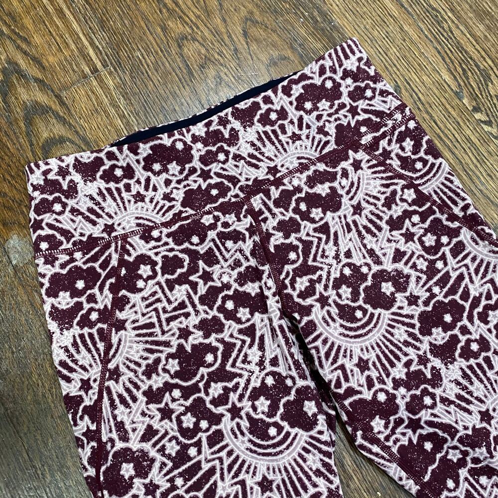 Sweaty Betty The Power Leggings Size Medium 7/8 Length Abstract Burgundy Print - Picture 8 of 9